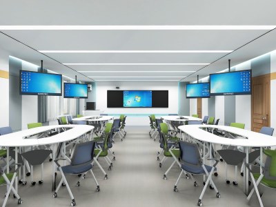 现代多媒体教室3D模型下载